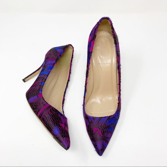J. Crew Shoes - J. Crew • Made in Italy Purple Floral Pumps 8.5